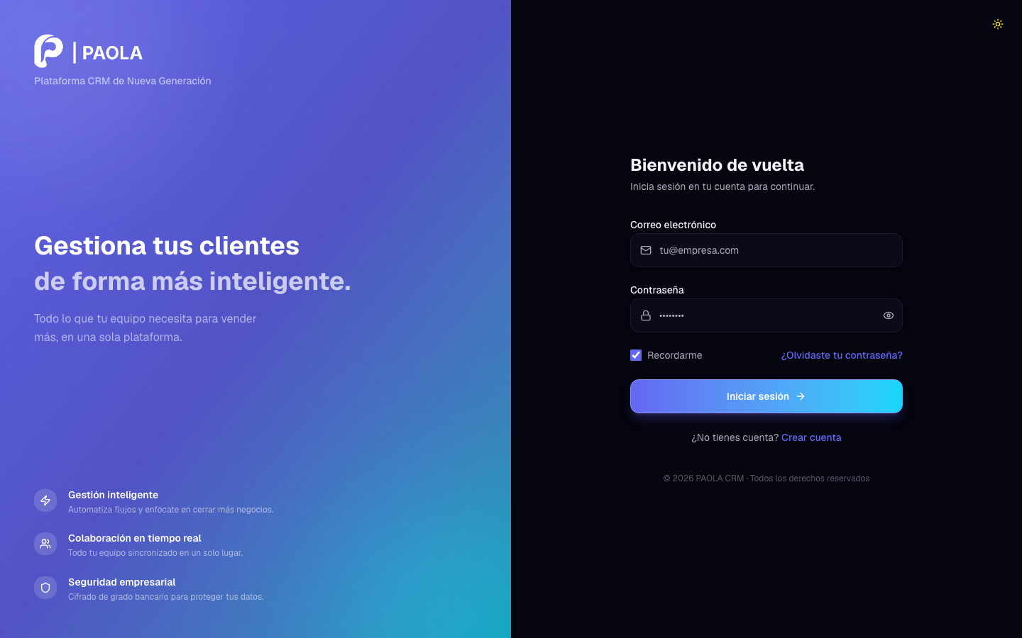 Inicio de sesión